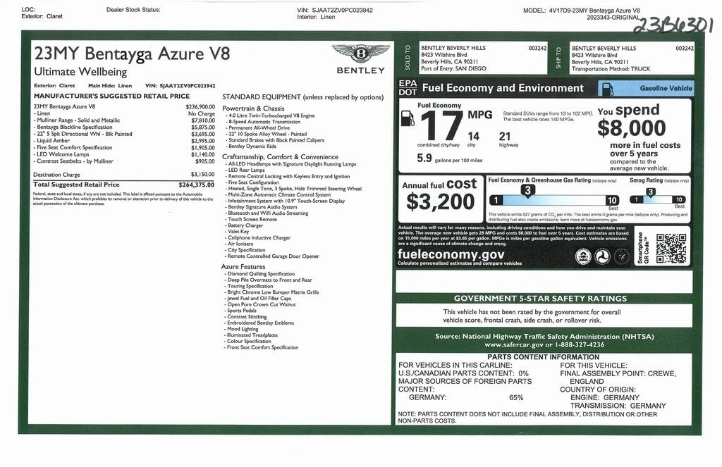 New 2023 Bentley Bentayga V8 For Sale (10)