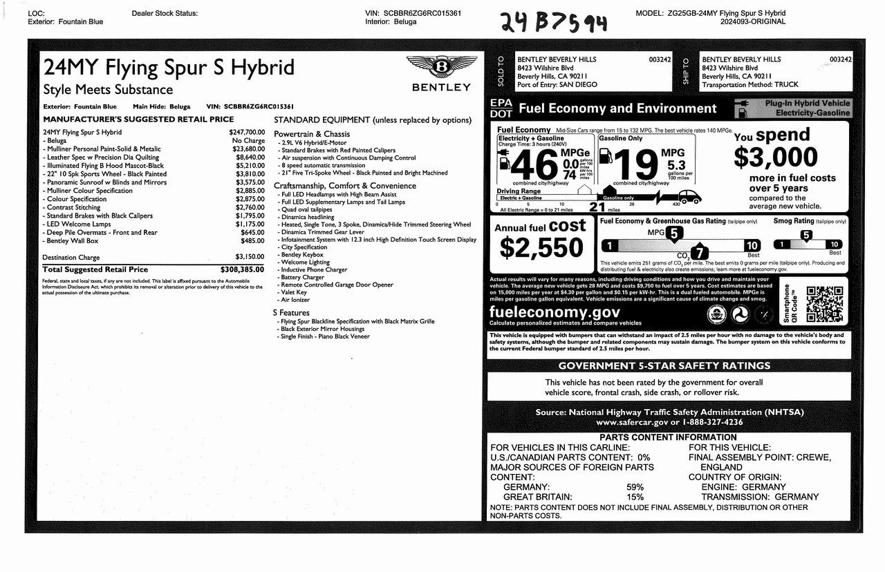 New 2024 Bentley Flying Spur S Hybrid (3)